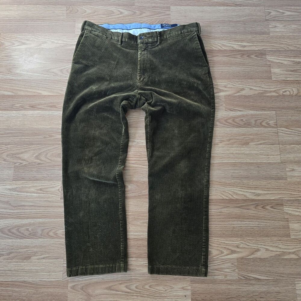 Vintage Polo Ralph Lauren Corduroy Mens 42X32 Pants Deep Olive Green  Meas 40x29